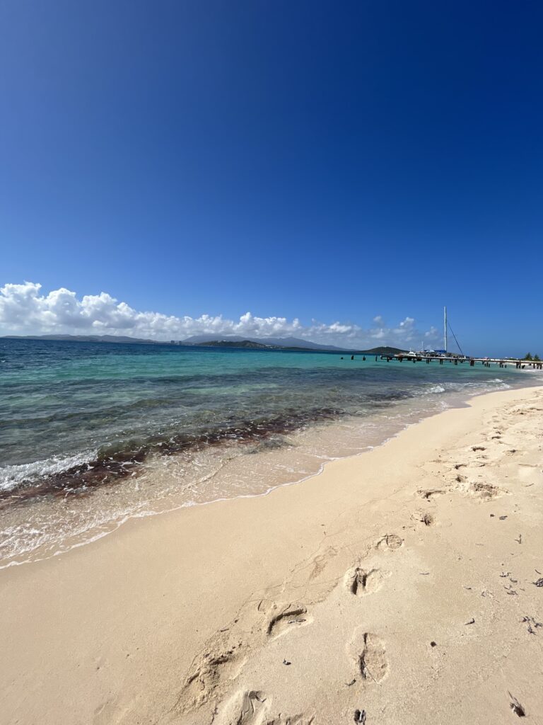 Caribbean beach with white sand